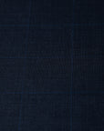 Navy Blue Checkered Weave - Super 130's Merino Wool